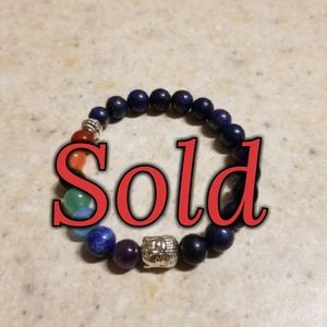 Buddhist Chakra Stretch Bead Bracelet (NWOT)